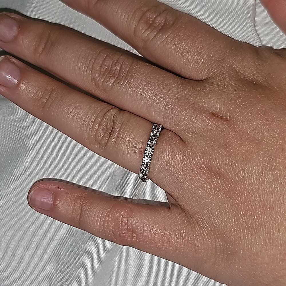 Moissanite eternity band